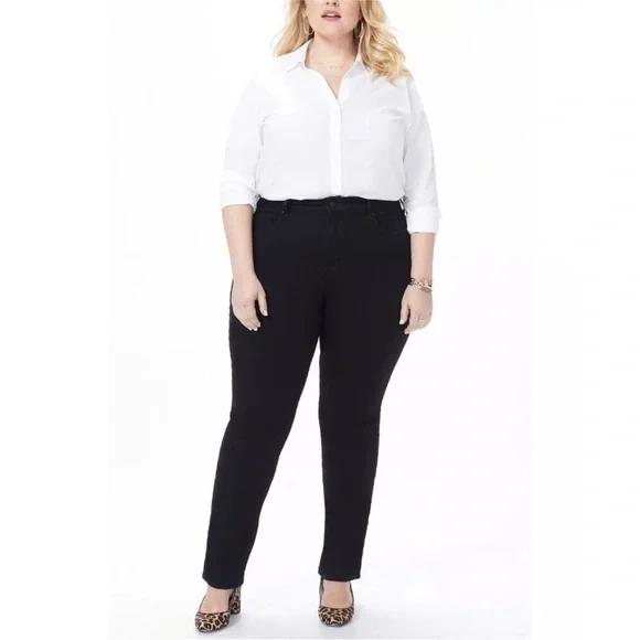 NYDJ Black Pullon Jeans Pants Jeans Stretch Plus Size 18W - Picture 1 of 7